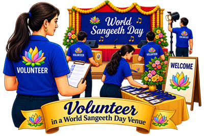 Volunteer at a World Sangeeth Day venue